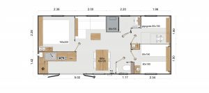 Plan cottage vip 3 ch - vente mobil home bidart, Camping Ruisseau